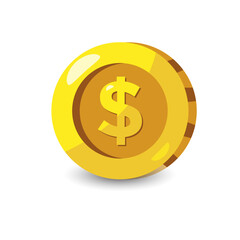 Coin icon vector shiny design templates