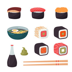 sushi set with chopsticks
