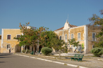 View of a square in the Stone Town of the Island of Mozambique