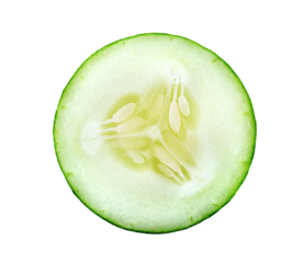 Fresh slice cucumber on transparent png