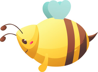 Cute Fat Fly Bee Cartoon