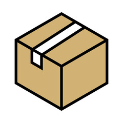 Cardboard box icon. Shipping package. Vector.