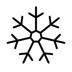 Snowflake symbol. Winter ice crystal. Freezing. Vector.