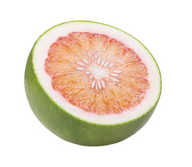 Green pomelo citrus fruit isolated on transparent png