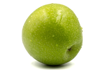 Green Apple isolated on a white background. Clipping Path. Full depth of field. close up