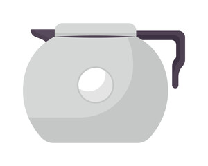 Teapot semi flat color vector object. Editable element. Item on white. Hot beverage preparation. Kitchen tableware simple cartoon style illustration for web graphic design and animation