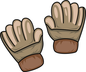 thick and warm snow gloves winter element illustration