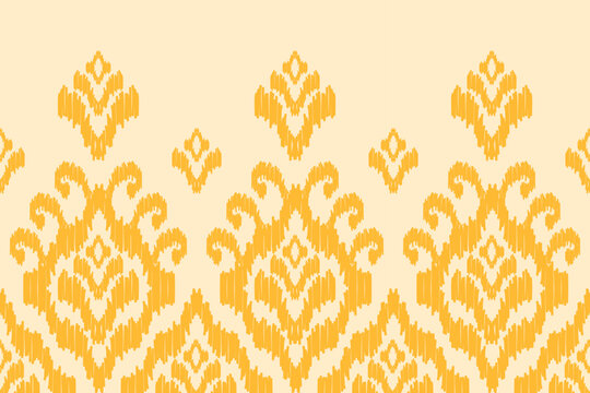 Abstract ethnic ikat background. Geometric seamless pattern in tribal. Fabric Indian style. Design for wallpaper, vector illustration, fabric, clothing, carpet, textile, batik, embroidery.
