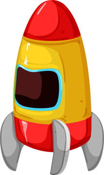 fly rocket toy cartoon. fly rocket toy sign. isolated symbol vector illustration