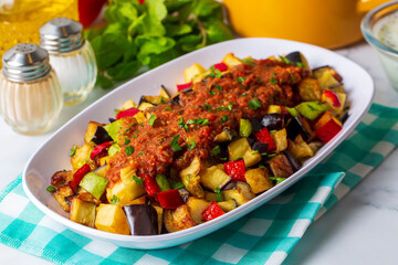 Turkish style mixed vegetable fried (Karisik Kizartma)