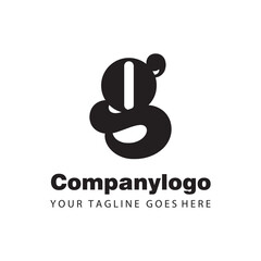 simple black letter g for logo company design