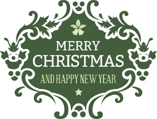 Christmas Badge Merry Christmas And Happy New Year