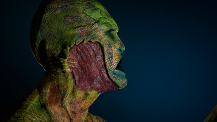 Fototapeta premium Fantasy lizard humanoid creature.
