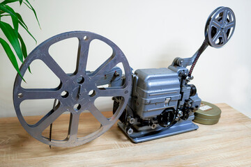 Retro film projector and reels