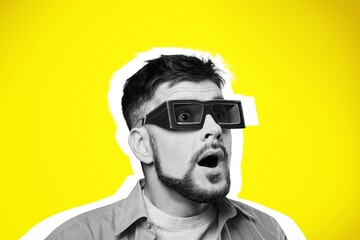 Excited happy person with mouth open