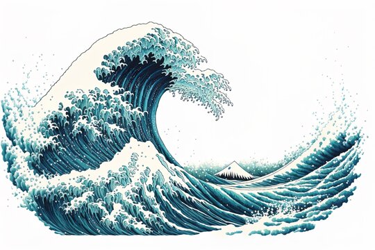 ai gen illustration of ancient japanese art style ukiyo-e