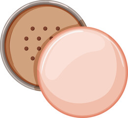 blush powder cosmetic cartoon. blush powder cosmetic sign. isolated symbol vector illustration