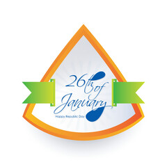Republic day illustration card ,banner ,poster. Happy republic day card. 26 January vector Illustration banner.
