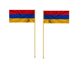 Waving national flag of Armenia .