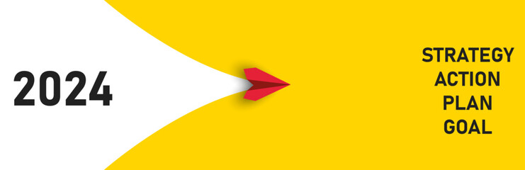 STRATEGY from 2024
ACTION
PLAN
GOAL flying red airplane.paper airplanes. red plane changing road. Different thinking, Business leader, personality development idea concept.