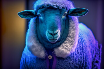 blue purple coat sheep