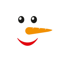 Cute snowman faces vector illustration on white background. Snowman heads. Vector illustration isolated.