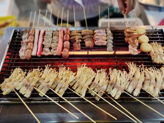 Chinese barbecue grill (Mala) on  stove