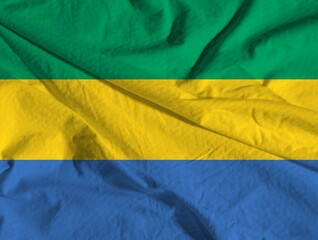 Gabonese Flag Closeup .