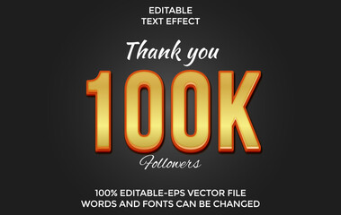 Thank you 100k style text effect template