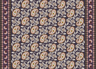 Repeat pattern abstract beautiful drawing Paisley, ikat ethnic, traditional tribal Texture decoration backdrop background