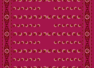 Seamless pattern beautiful flower botanical traditional tribal Texture decoration backdrop background