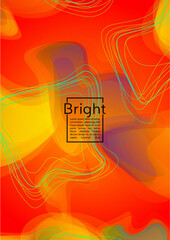 Fototapeta premium Futuristic Geometric Cover Design with Gradient and Abstract Lines, Figures for your Business. Template Fluid Rainbow Poster Design, Gradient Flow Effect for Electronic Festival.