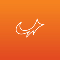 Fox Jump Line Logo Design. Fox Vector