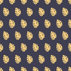 yellow leaves with luxury blue background seamless repeat pattern