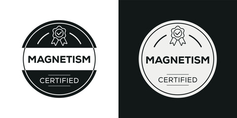 Fototapeta na wymiar Creative (Magnetism) Certified badge, vector illustration.
