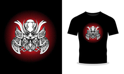Samurai vector t-shirt design