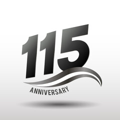 115 Years Anniversary elegant swoosh Line Celebration