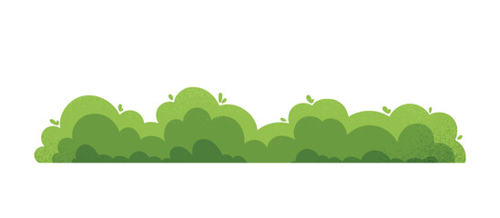 Obraz premium Different bushes icon. Garden or green fence or lawn. Tree crown of different shapes. Leaf, brabchec and leaves. Ornamental decoration. Graphic element for website. Cartoon flat vector illustration
