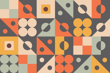 Abstract retro geometric seamless patterns. Vector illustration.