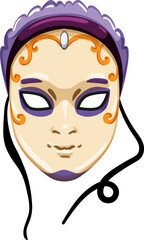 costume carnival mask cartoon. costume carnival mask sign. isolated symbol vector illustration