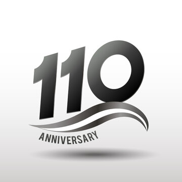 110 Years Anniversary elegant swoosh Line Celebration
