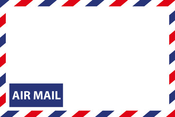Isolated Airmail Envelope Frame Border Illustration - obrazy, fototapety, plakaty