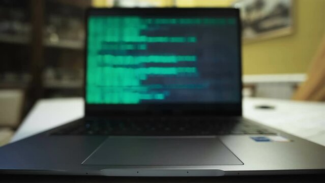 Hacker Laptop pc work on privacy data hacking,cyber security attack concept