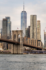 Brooklyn bridge view pier 31 in New York City USA