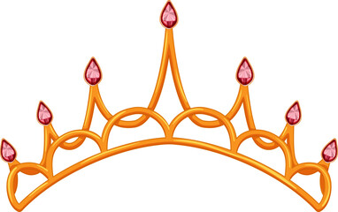 gold tiara crown cartoon. gold tiara crown sign. isolated symbol vector illustration © PikePicture