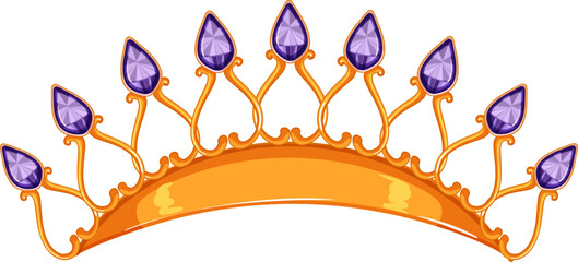diamond tiara crown cartoon. diamond tiara crown sign. isolated symbol vector illustration © PikePicture