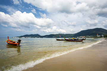 Fototapeta premium Patong beach in Phuket. Phuket is a popular destination for vacation, holiday and rest.