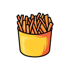 French Fries Design Vector illustration fastfood badge symbol icon