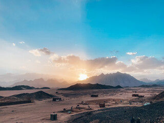 sunset in the mountains