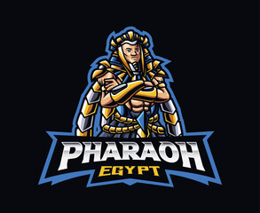 Sci-fi Egypt Pharaoh mascot logo design